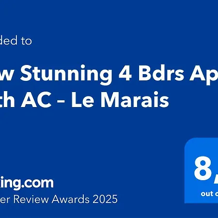 New Stunning 4 Bdrs Apt, With Ac - Le Marais Appartamento